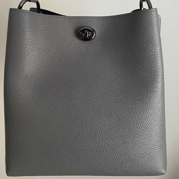 Coach Gray Leather Shoulder Bag - Picture 7 of 12